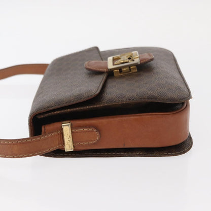 Celine Vintage Horse Carriage Macadam Shoulder Bag Canvas, BROWN, PVC, Shoulder bag