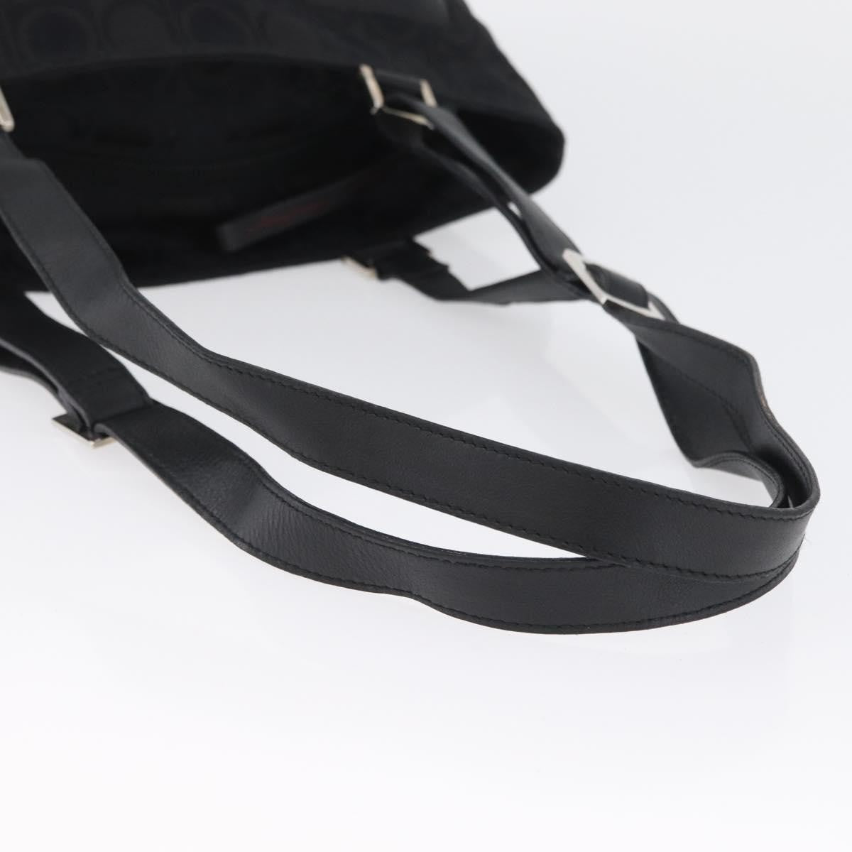 Salvatore Ferragamo Gancini Tote Gancini Canvas, BLACK, CANVAS, Tote bag
