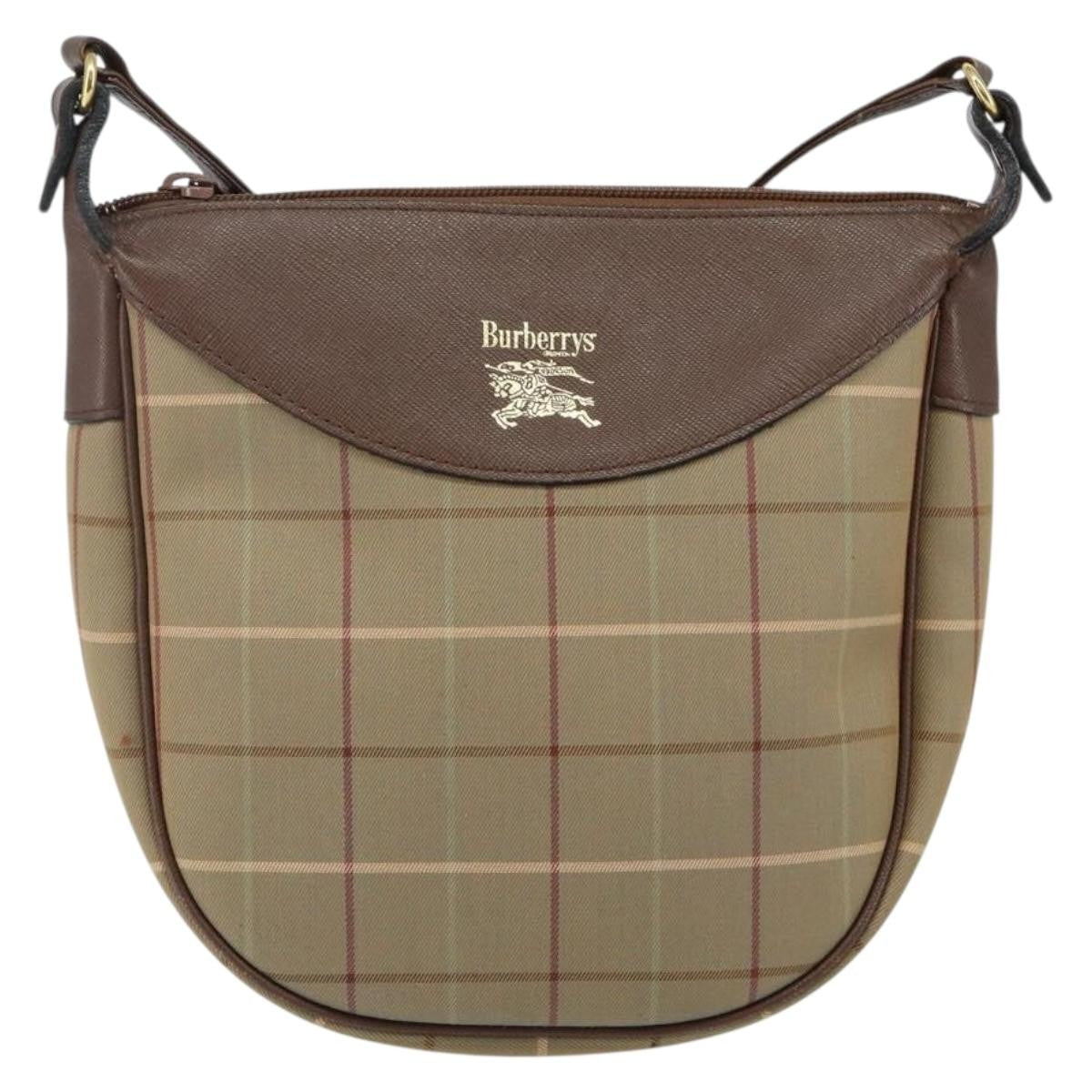 Burberry Nova Check Tote Nylon and Leather, BEIGE, CANVAS, Shoulder bag