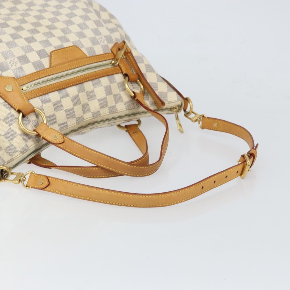 Louis Vuitton Evora Handbag Damier, WHITE, CANVAS, Tote bag