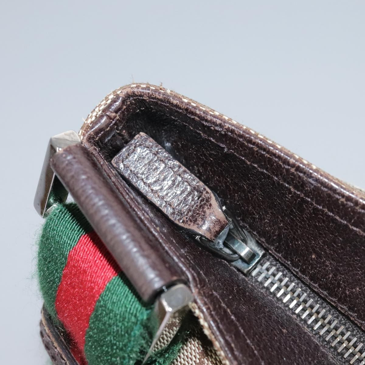 Gucci Double Pocket Web Messenger GG Canvas, Brown, Canvas, Shoulder Bag