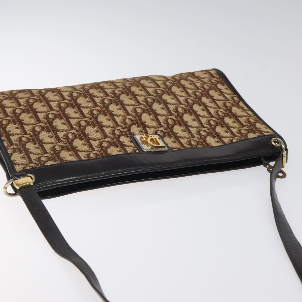 Christian Dior Vintage Trotter Shoulder Bag Canvas, BROWN, CANVAS, Shoulder bag
