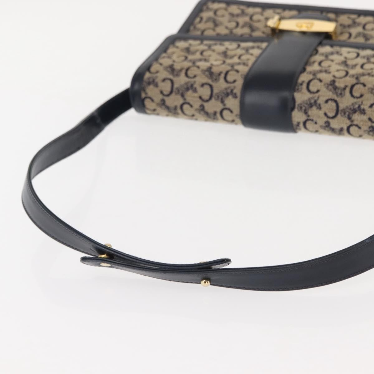 Celine C Sulky Shoulder bag Canvas and Leather, NAVY, CANVAS, Shoulder bag