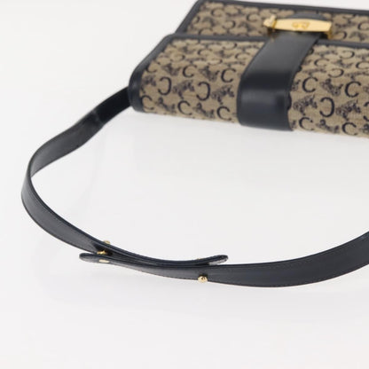 Celine C Sulky Shoulder bag Canvas and Leather, NAVY, CANVAS, Shoulder bag