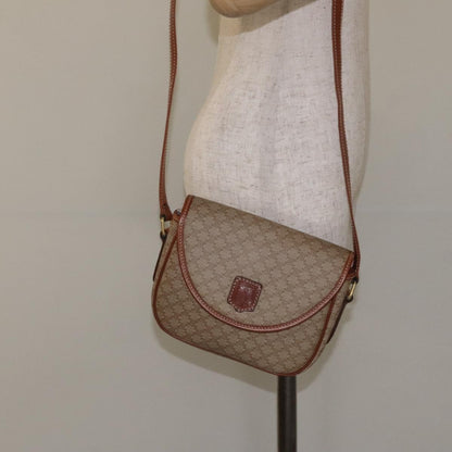 Celine Vintage Macadam Shoulder Bag Canvas, BEIGE, PVC, Shoulder bag