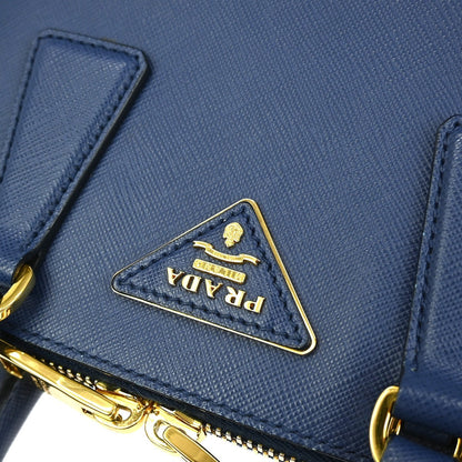 Prada Promenade Bag Saffiano Leather, BLUE, LEATHER, Handbag