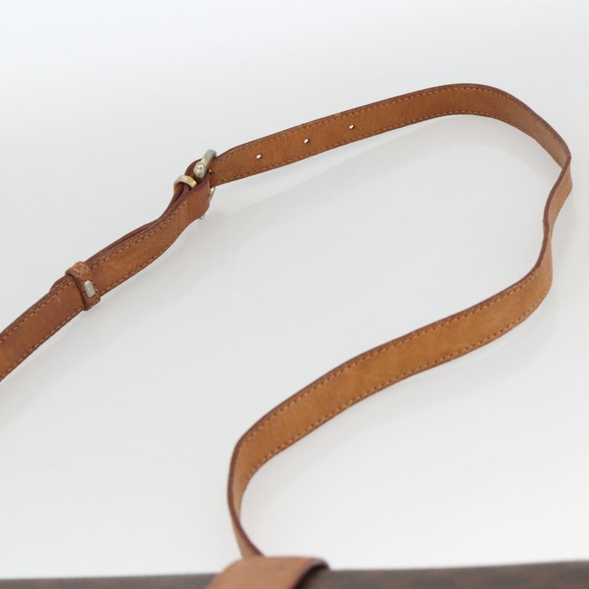 Celine Vintage Macadam Shoulder Bag Canvas and Leather, Brown, Canvas, Shoulder Bag