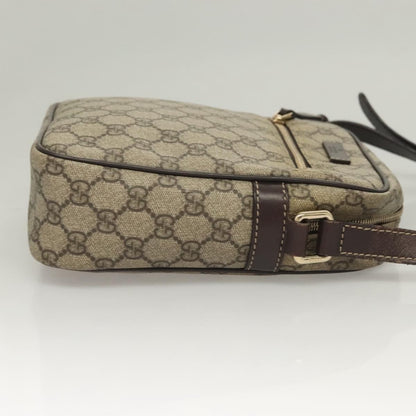 Gucci Front Zip Messenger GG Coated Canvas, BEIGE, CANVAS, Shoulder bag