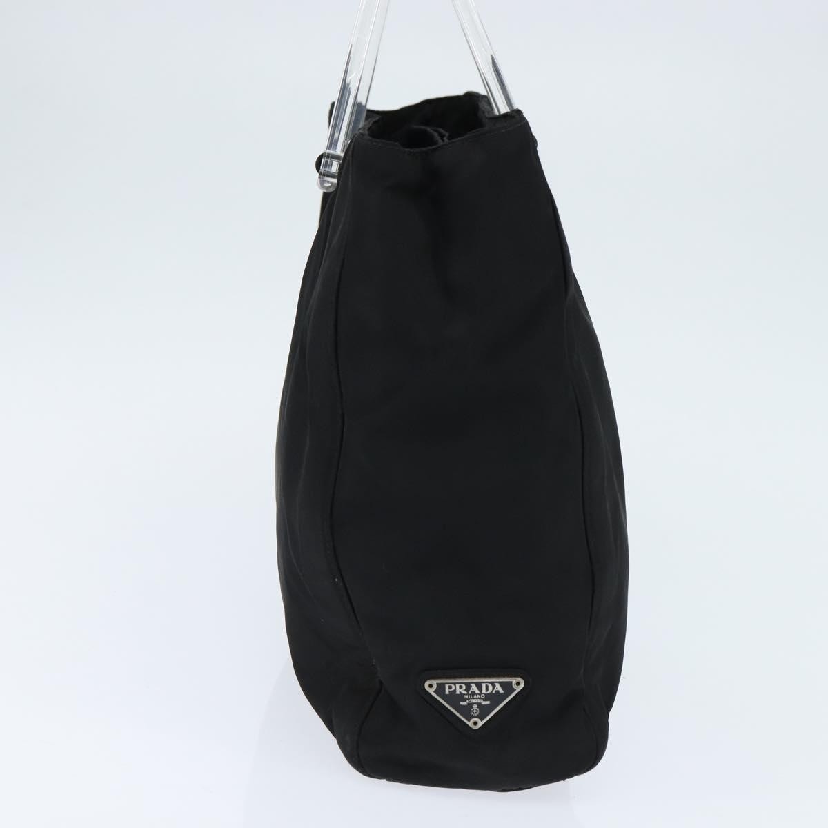 Prada Resin Handle Tote Tessuto, Black, Nylon, Tote Bag
