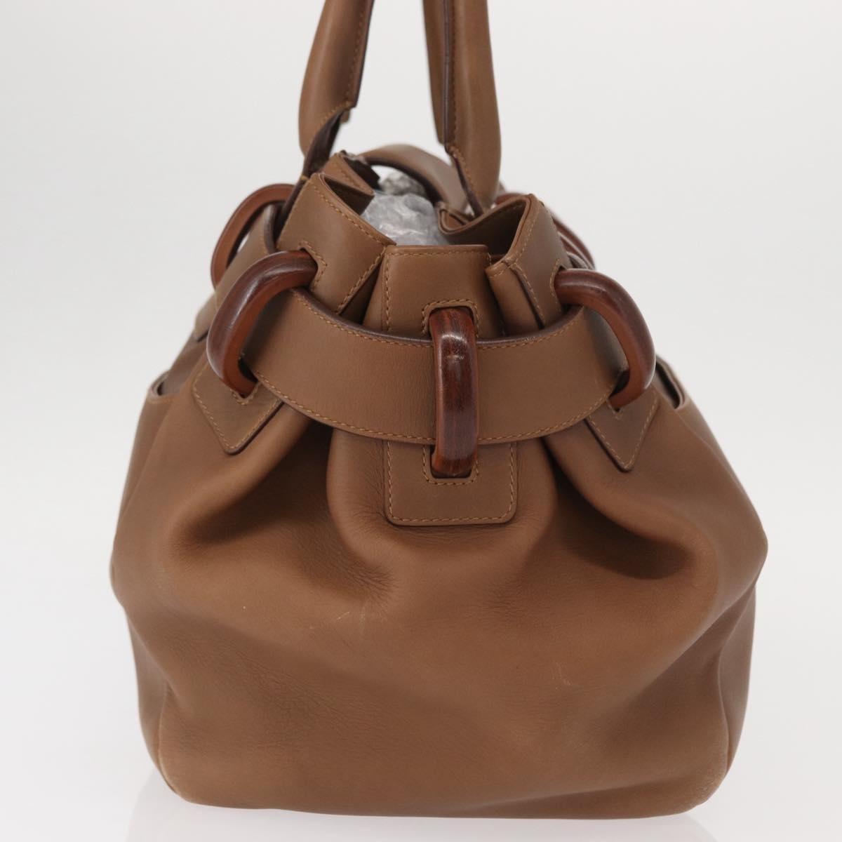 Salvatore Ferragamo Vintage Handbag Leather, BROWN, LEATHER, Handbag