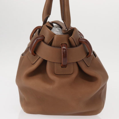Salvatore Ferragamo Vintage Handbag Leather, BROWN, LEATHER, Handbag