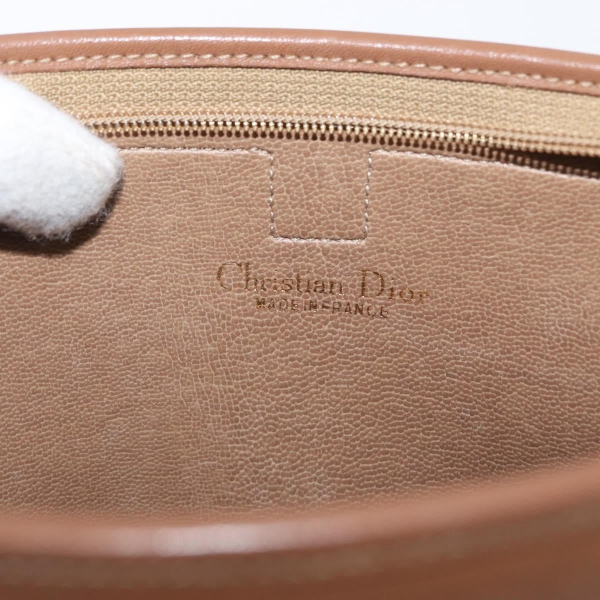 Christian Dior Vintage Honeycomb Zip Pouch Canvas and Leather, BEIGE, CANVAS, Clutche & pouche