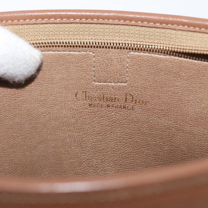 Christian Dior Vintage Honeycomb Zip Pouch Canvas and Leather, BEIGE, CANVAS, Clutche & pouche