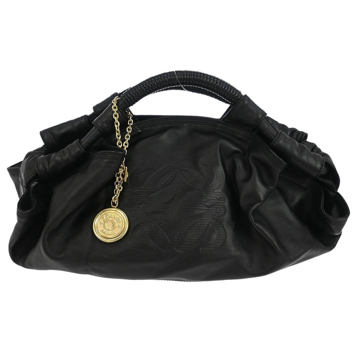 Loewe Anagram Logo Nappa Aire Hand Bag Leather, BLACK, LEATHER, Tote bag