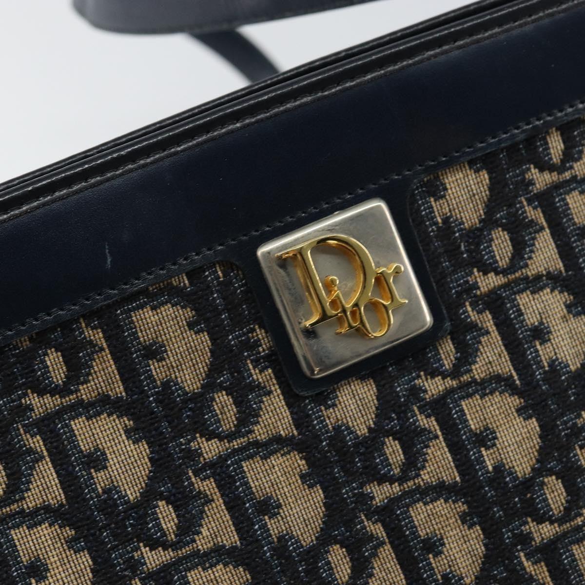 Christian Dior Vintage Trotter Shoulder Bag Canvas, NAVY, CANVAS, Shoulder bag