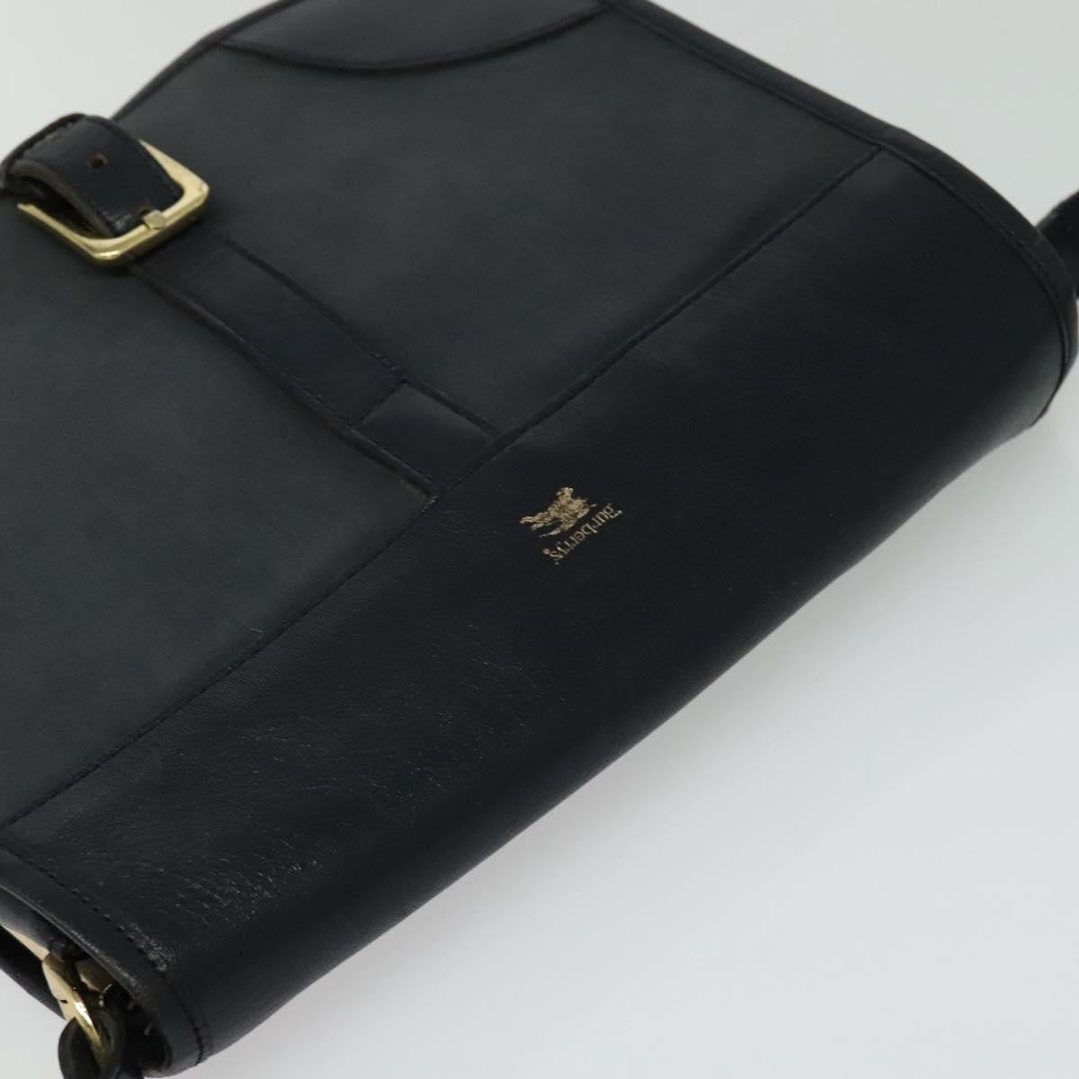 Burberry Flap Shoulder Bag Leather, NAVY, LEATHER, Shoulder bag