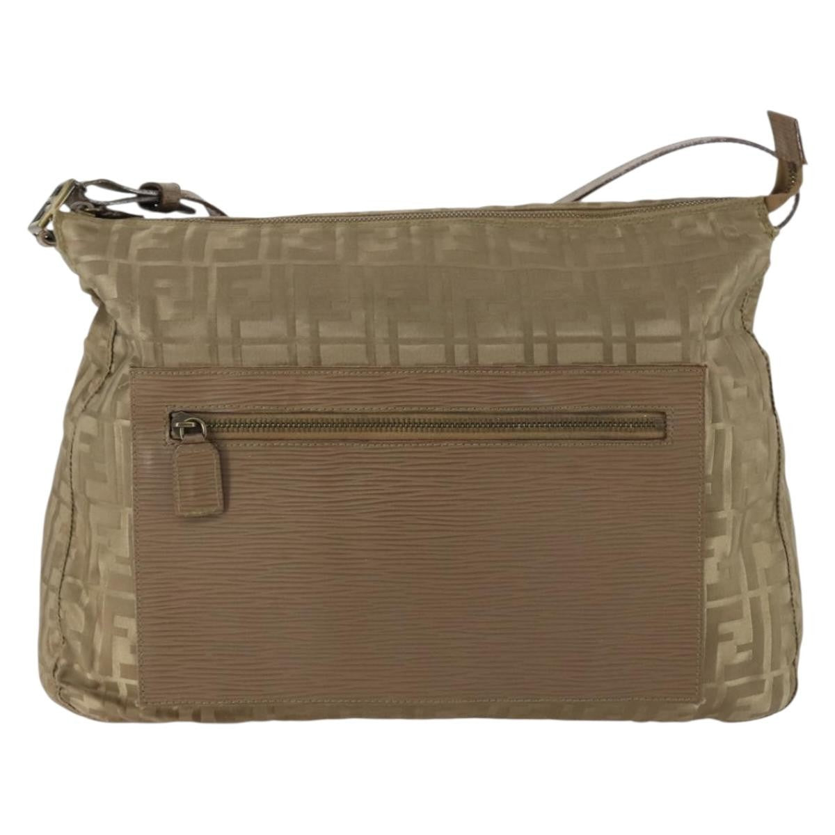 Fendi Logo Zucca Shoulder Bag Zucca, BEIGE, NYLON, Shoulder bag