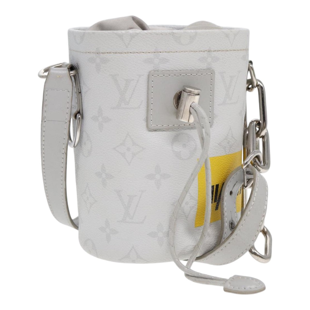 Louis Vuitton Chalk Nano Bag Limited Edition Logo Story Monogram Canvas, GRAY, CANVAS, Handbag