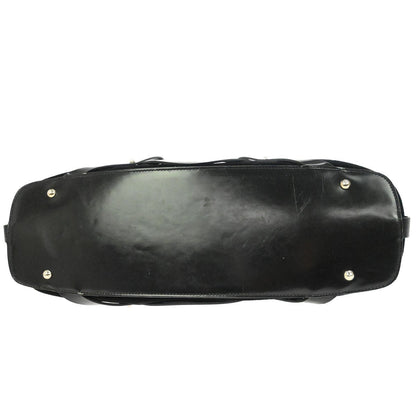 Salvatore Ferragamo Gancini handbag Suede, BLACK, SUEDE, Handbag