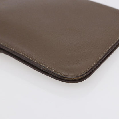Hermes Dogon Duo Combined Wallet Leather, GRAY, LEATHER, Wallets