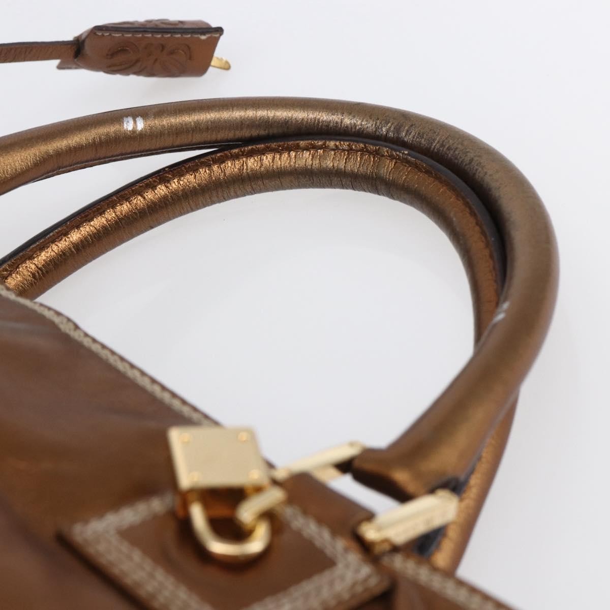 Loewe Vintage Anagram Tote Leather, METALLIC, LEATHER, Tote bag