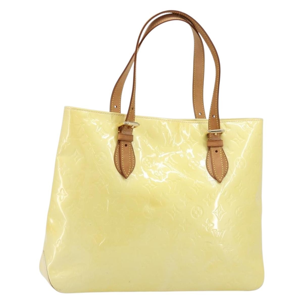 Louis Vuitton Brentwood Handbag Monogram Vernis, YELLOW, PATENT_LEATHER, Tote bag