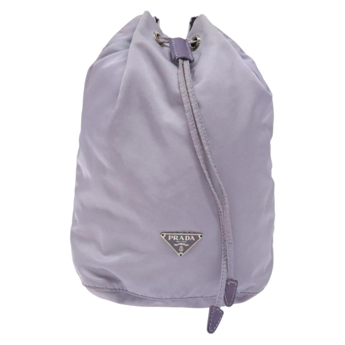 Prada Vela Drawstring Bucket Pouch Tessuto, Purple, Nylon, Clutch