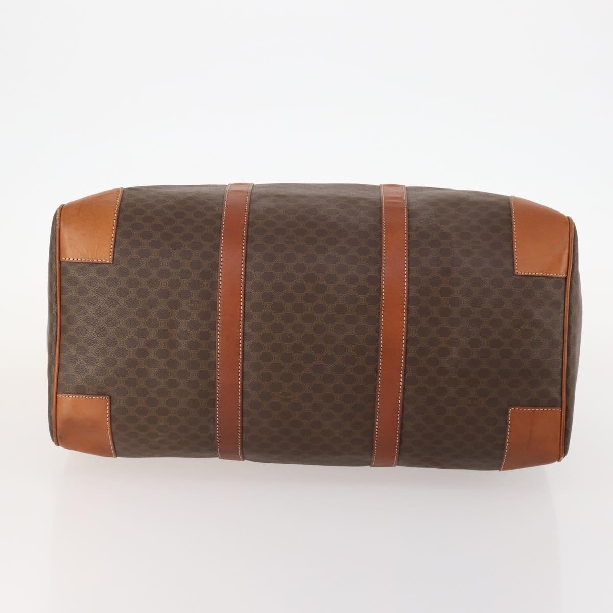 Celine Vintage Macadam Boston bag Canvas and Leather, BROWN, CANVAS, Travel bag