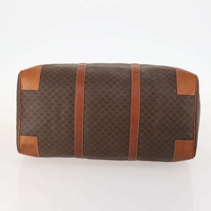 Celine Vintage Macadam Boston bag Canvas and Leather, BROWN, CANVAS, Travel bag