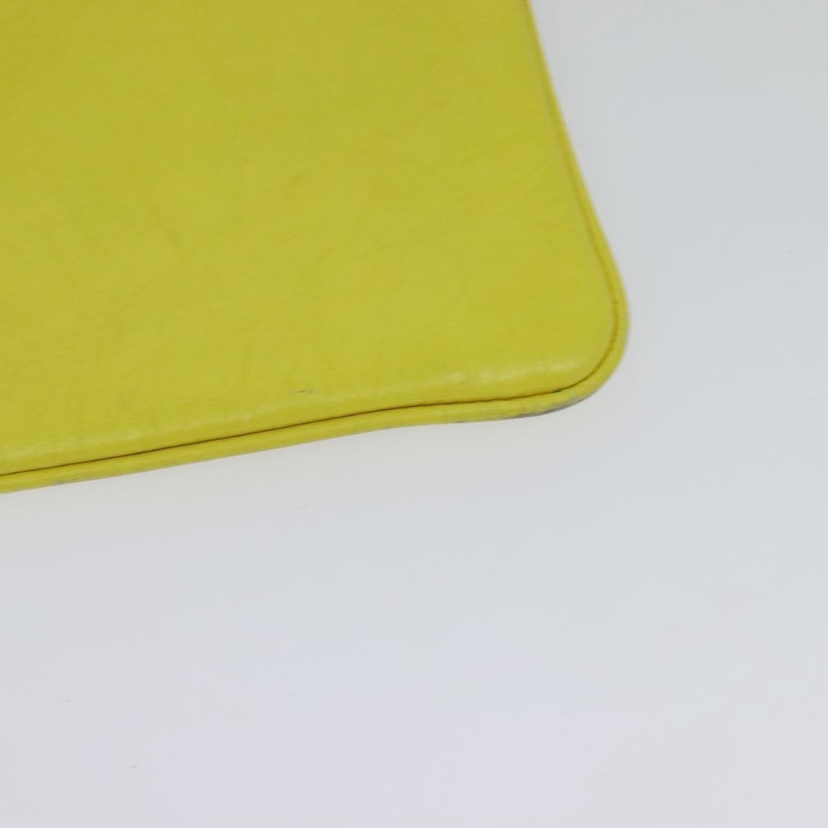 Balenciaga Supermarket Pouch Leather, YELLOW, LEATHER, Clutche & pouche