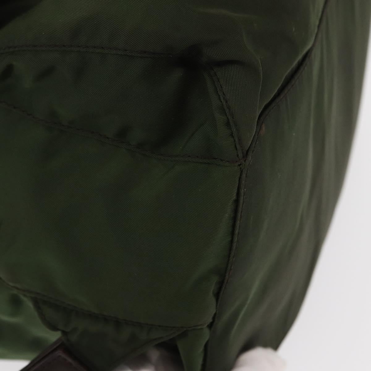 Prada Double Front Pocket Backpack Tessuto, Khaki, Nylon, Backpack
