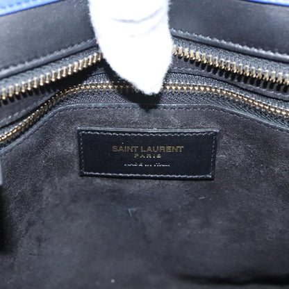 Saint Laurent Multicolor Rive Gauche Cabas Leather, BLUE, LEATHER, Handbag
