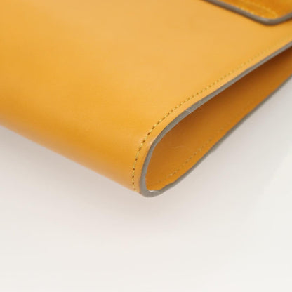 Chloe Faye Clutch Leather and Suede, YELLOW, LEATHER, Clutche & pouche