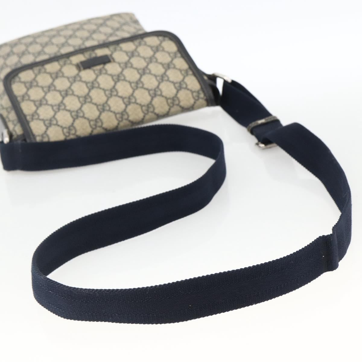 Gucci Flap Messenger GG Coated Canvas, Navy, Canvas, Shoulder Bag