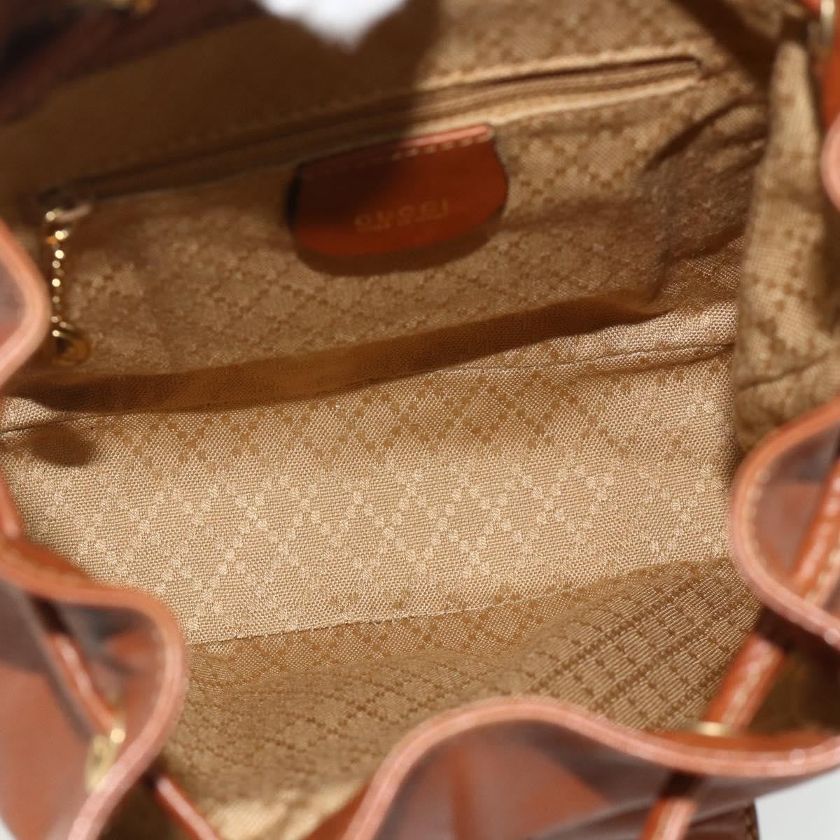 Gucci Vintage Bamboo Backpack Leather, Brown, Leather, Backpack