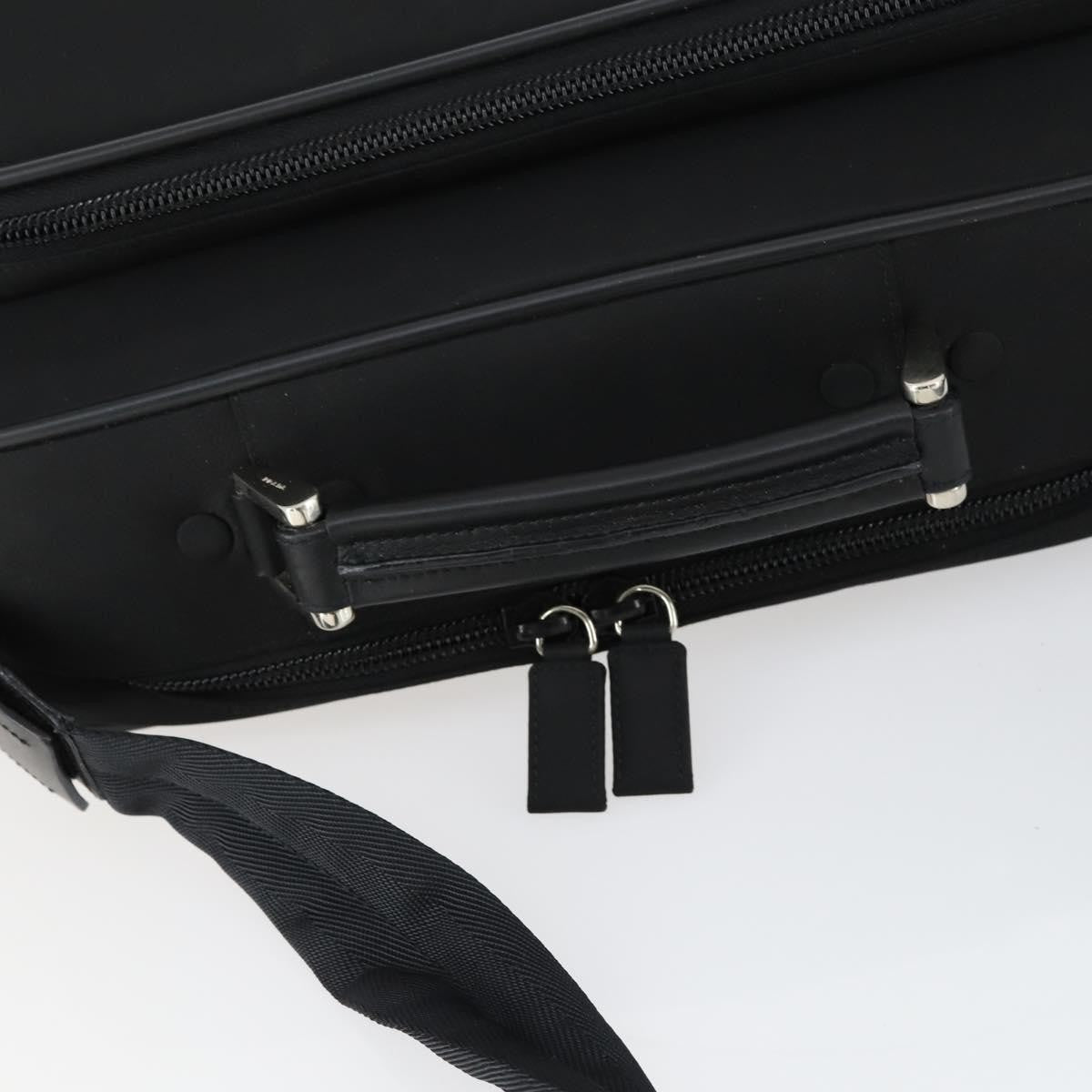 Prada Convertible Front Pocket Briefcase Tessuto with Saffiano Leather, Black, Nylon, Briefcase