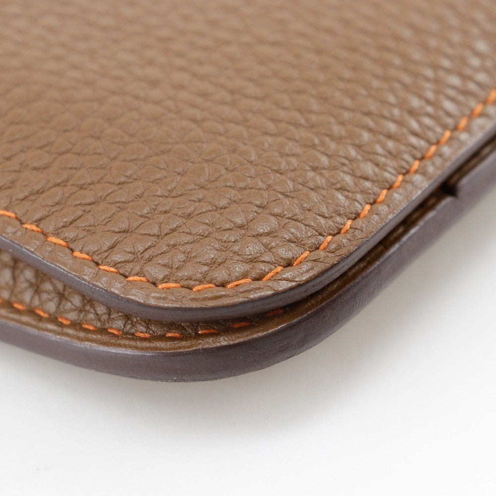 Hermes Dogon Duo Combined Wallet Leather, BROWN, LEATHER, Wallets