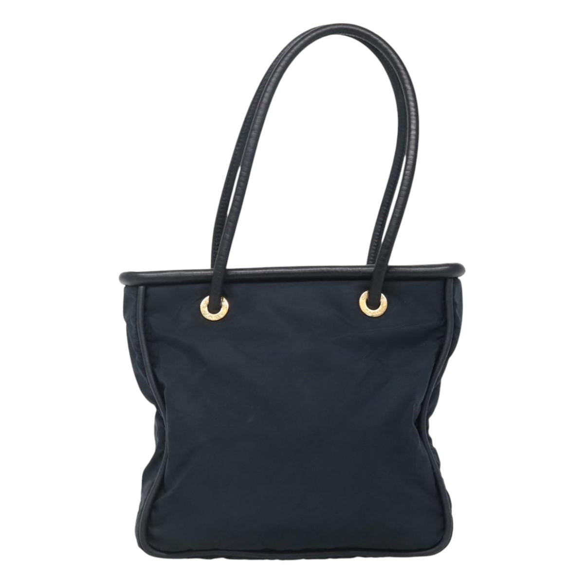 Celine Circle Logo Handbag Nylon, Navy, Nylon, Tote Bag