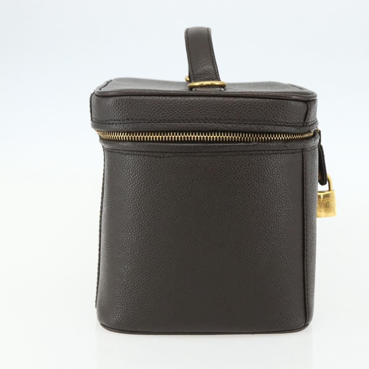 Chanel Vintage Timeless Vanity Case Caviar, BROWN, LEATHER, Handbag
