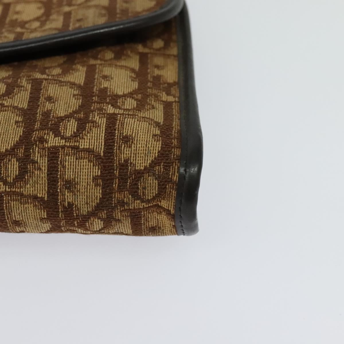 Christian Dior Vintage Trotter Flap Shoulder Bag Canvas, BROWN, CANVAS, Shoulder bag