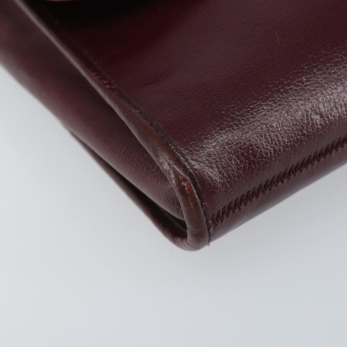 Christian Dior Flap Shoulder Bag Leather, BURGUNDY, LEATHER, Shoulder bag