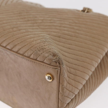 Chanel Medallion Charm Tote Chevron Wrinkled Lambskin, BEIGE, LEATHER, Tote bag