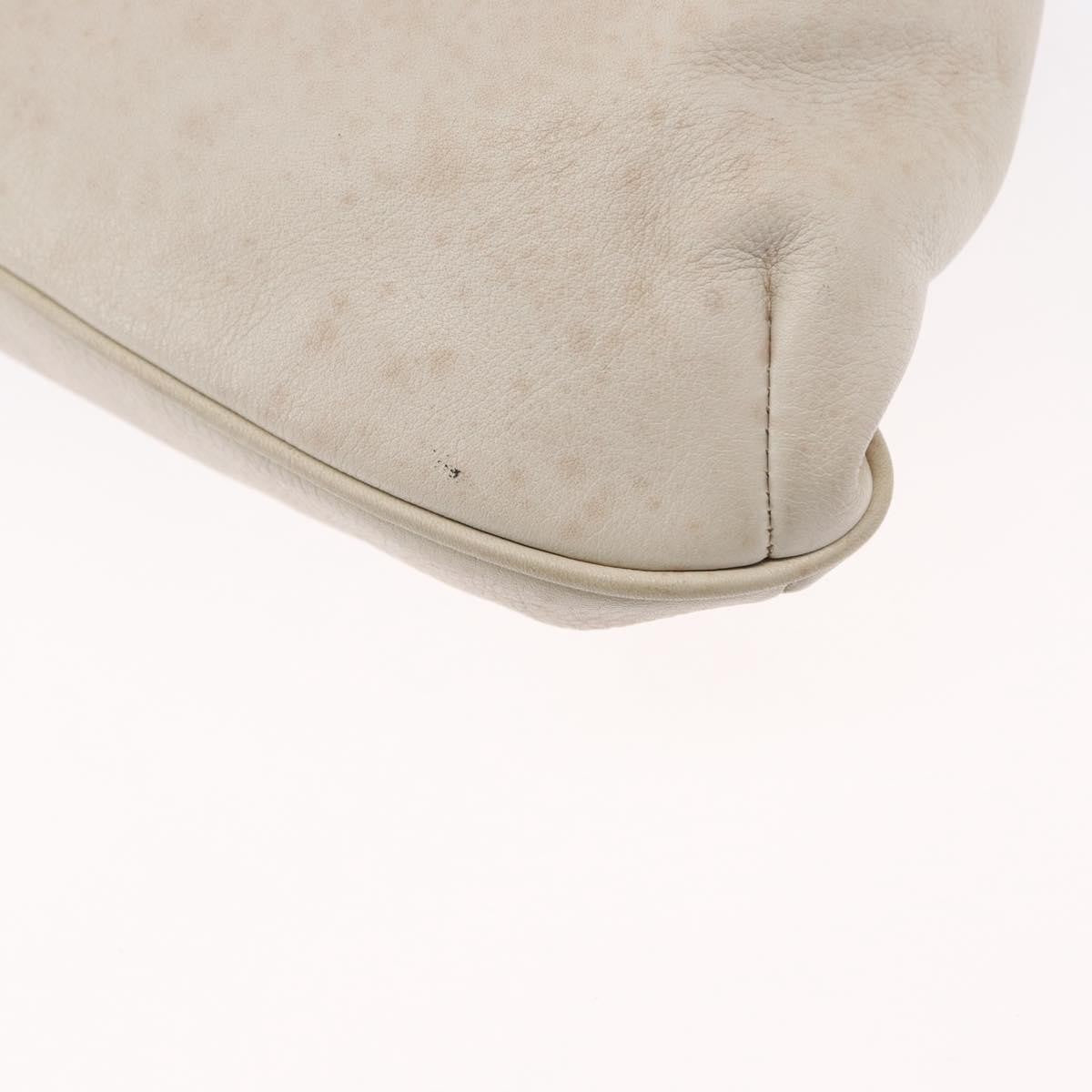 Celine Vintage Shoulder Bag Leather, WHITE, LEATHER, Shoulder bag