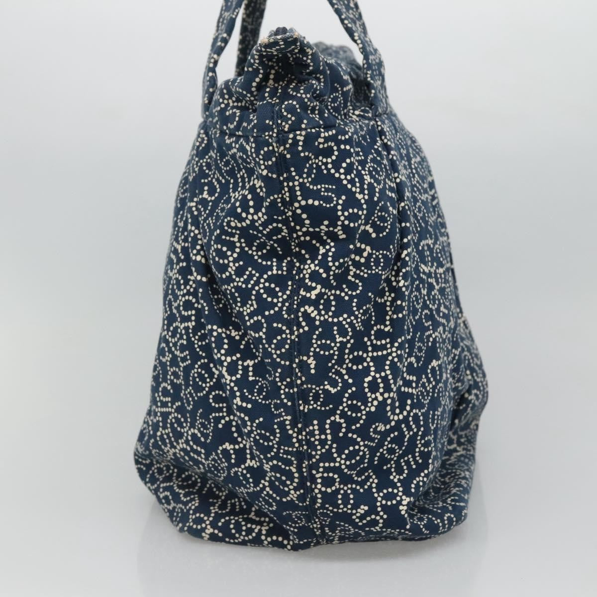 Chanel Vintage Bowler Bag Printed Canvas, NAVY, CANVAS, Handbag
