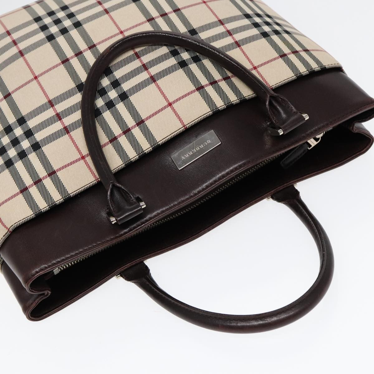 Burberry Nova Check Tote Canvas and Leather, BEIGE, CANVAS, Tote bag