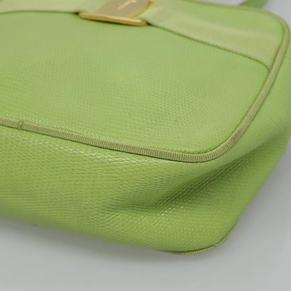 Salvatore Ferragamo Vala Shoulder Bag Leather, GREEN, LEATHER, Shoulder bag