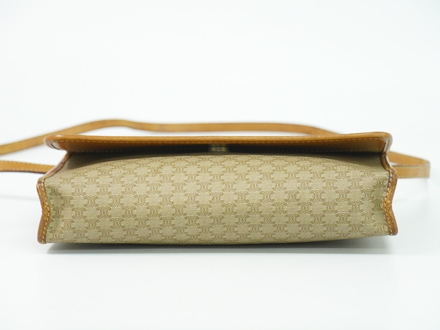 Celine Vintage Macadam Shoulder Bag Canvas, BEIGE, CANVAS, Shoulder bag