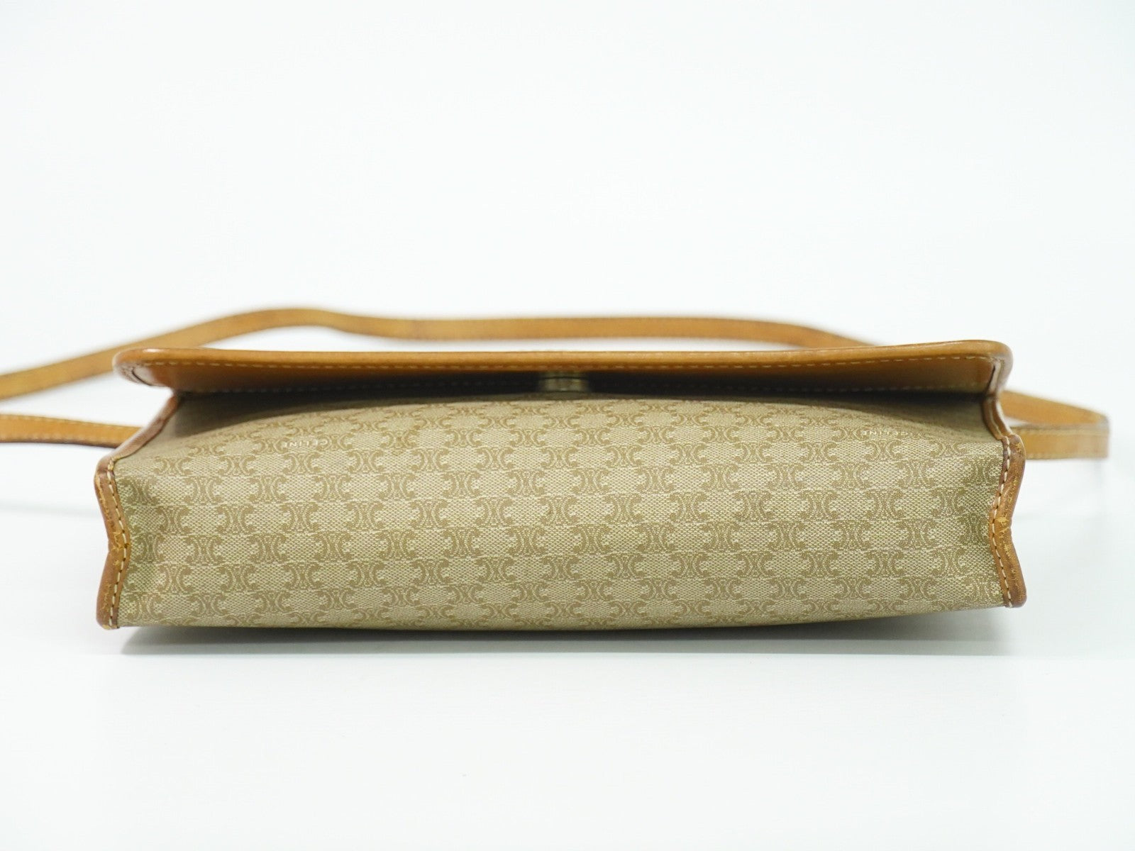 Celine Vintage Macadam Shoulder Bag Canvas, BEIGE, CANVAS, Shoulder bag