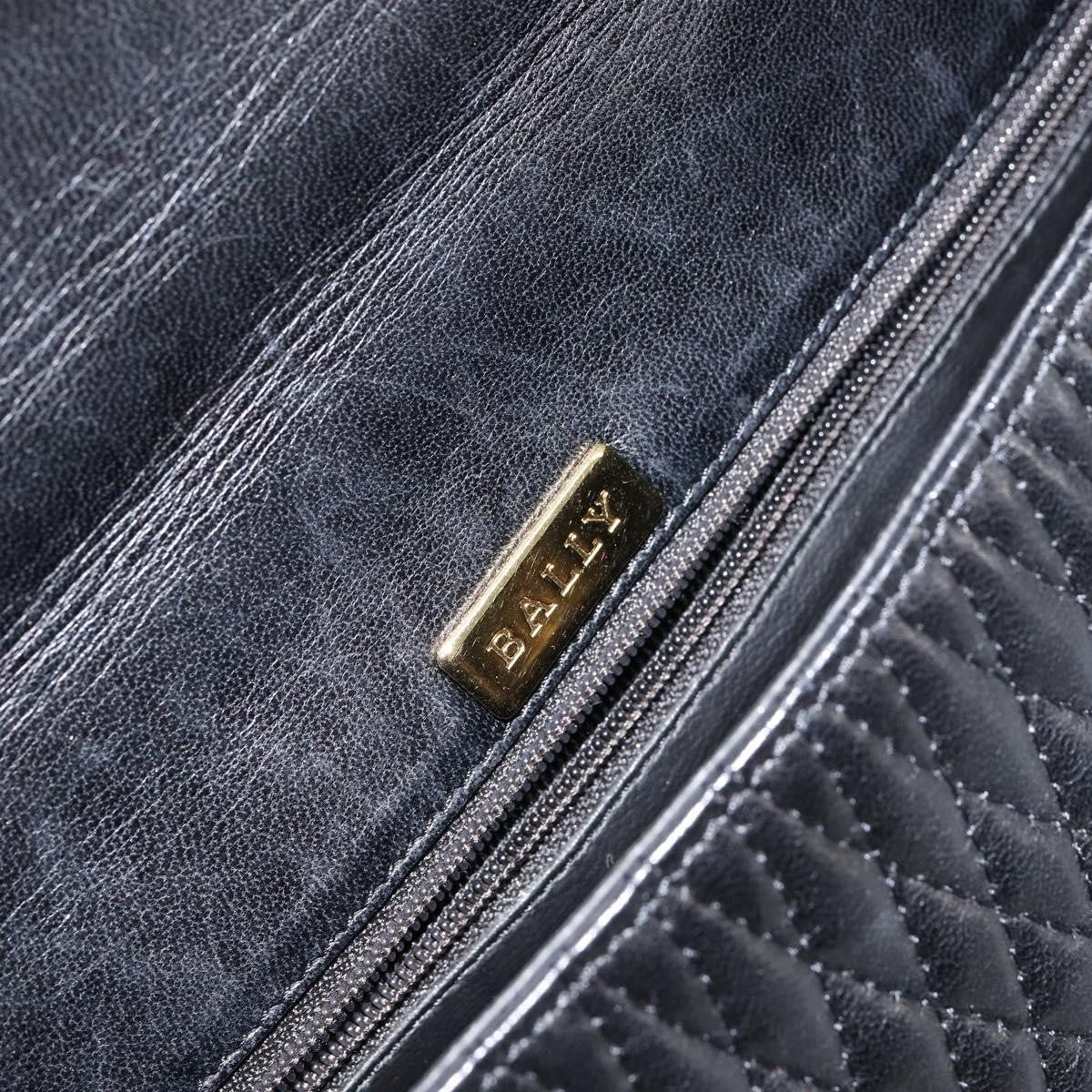 Bally Vintage Flap Handbag Quilted Leather, Black, Leather, Handbag
