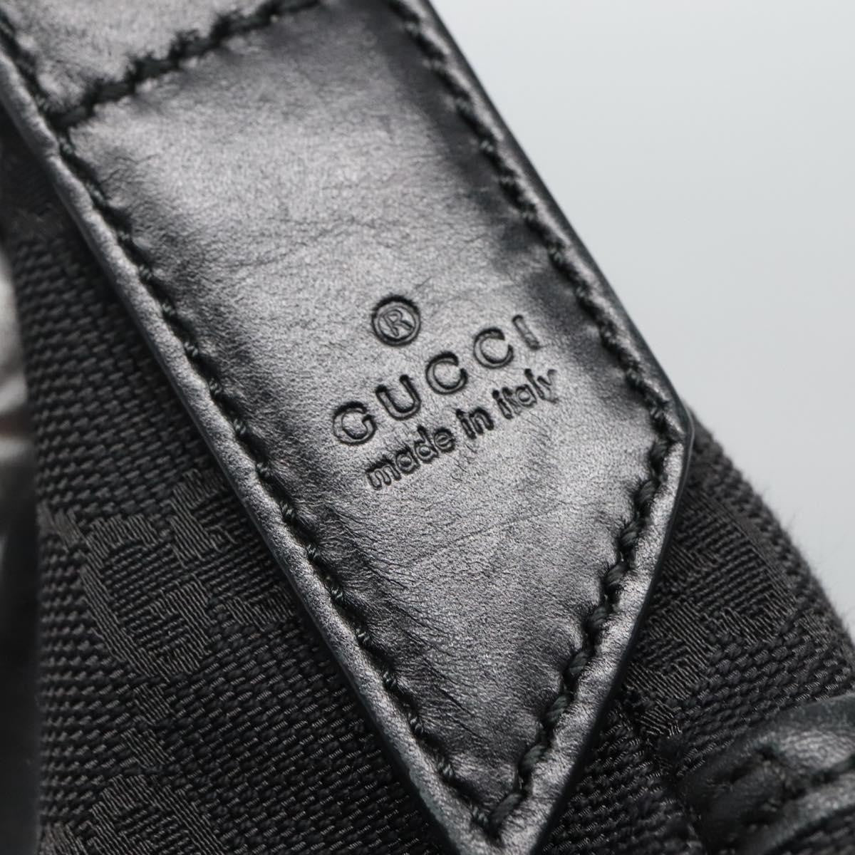 Gucci Zip Messenger Bag GG Canvas with Perforated Leather, BLACK, CANVAS, Shoulder bag